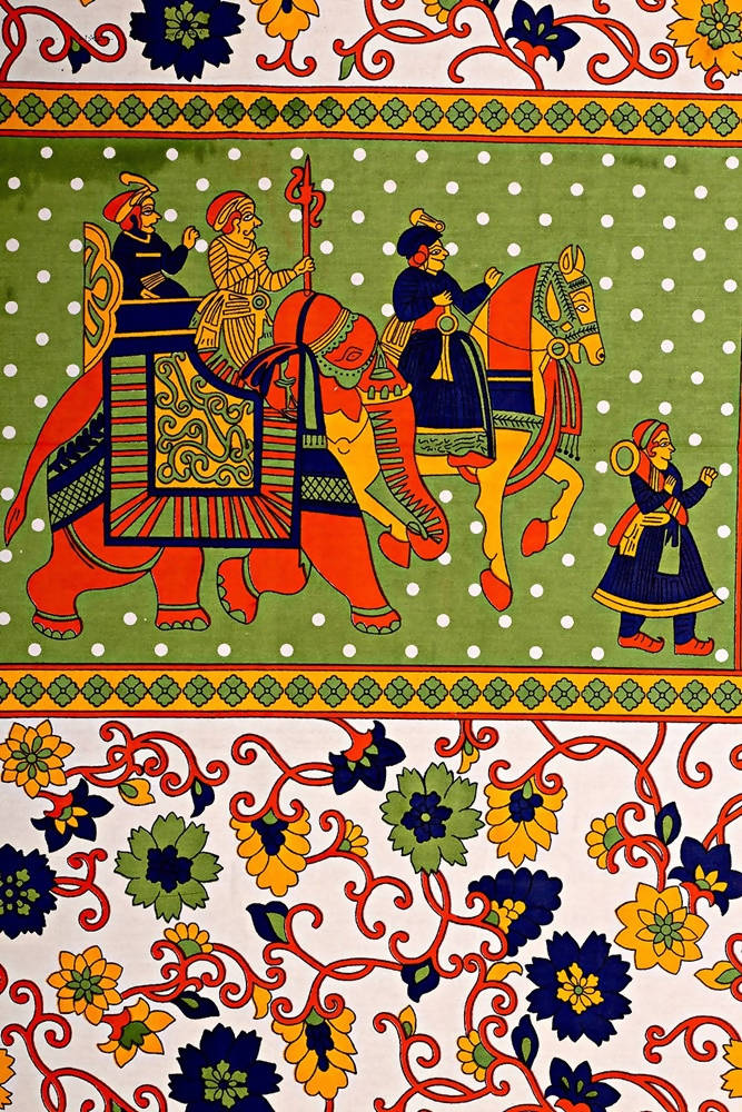 Vamika Printed Cotton Green Bedsheet With Pillow Covers (LEOC_HTHY_G) - Distacart