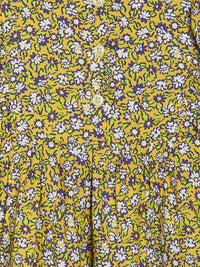 Thumbnail for Manet Girls Cotton Frill Sleeve Frock Flower Print - Mustard Yellow - Distacart