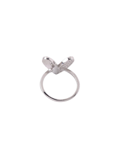 NVR Women's Stylish Latest Silver Plated Ring With Ad Stones - Distacart