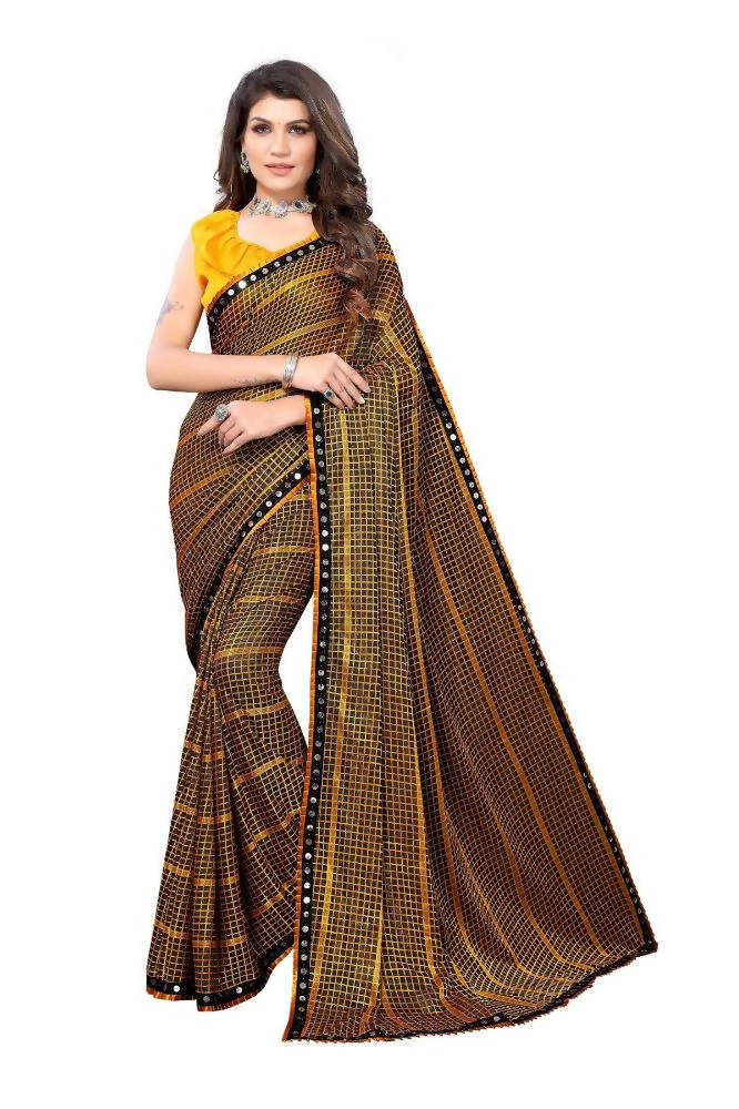 Vamika Yellow Lycra Knitted Saree
