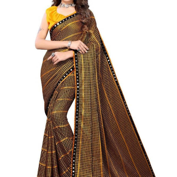 Vamika Yellow Lycra Knitted Saree