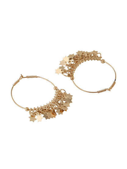 NVR Women Gold Plated Hoop Earrings - Distacart