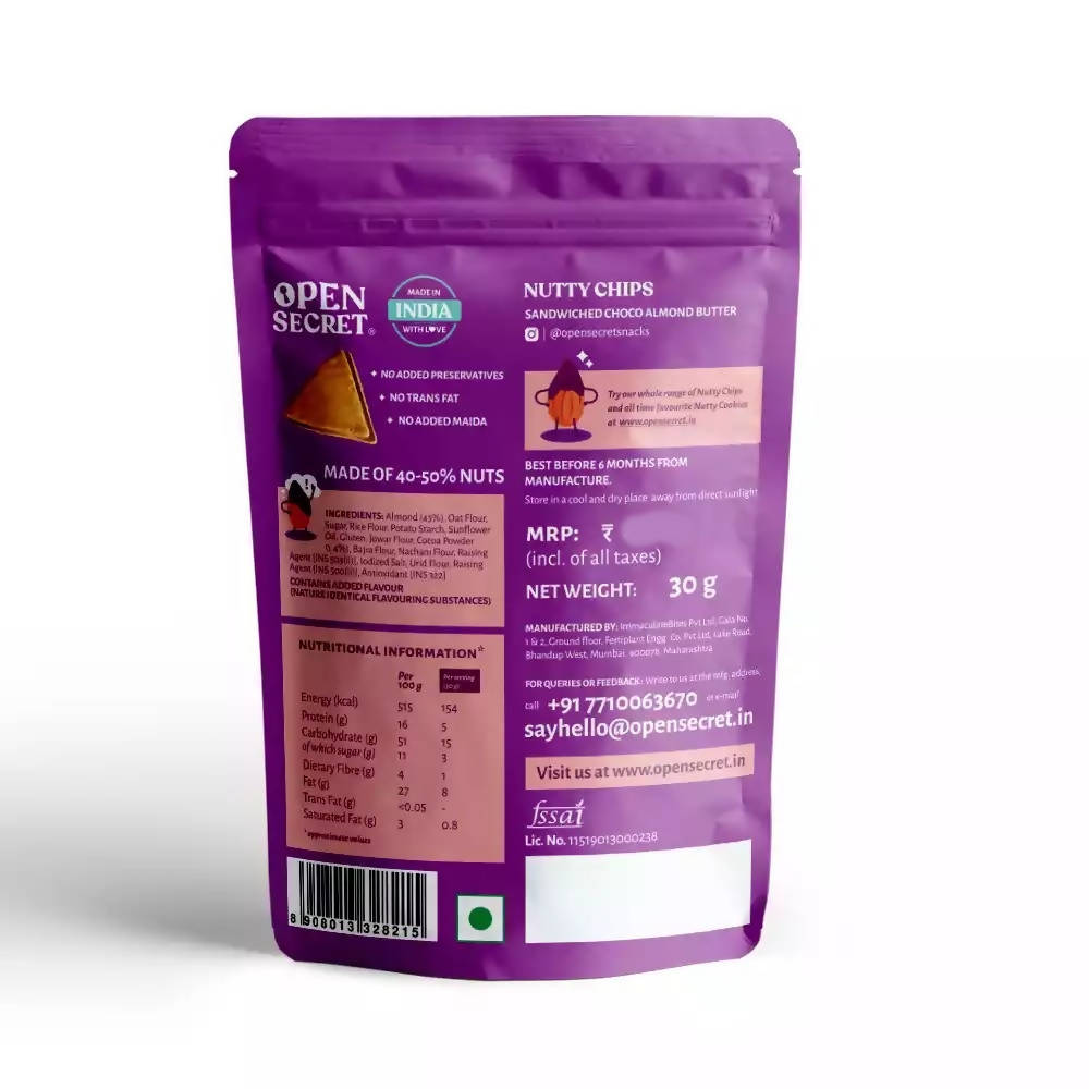 Open Secret Choco Almond Butter Nutty Chips - Distacart