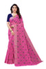Vamika Pink Linen Jari Border Saree (CHARVI PINK) - Distacart