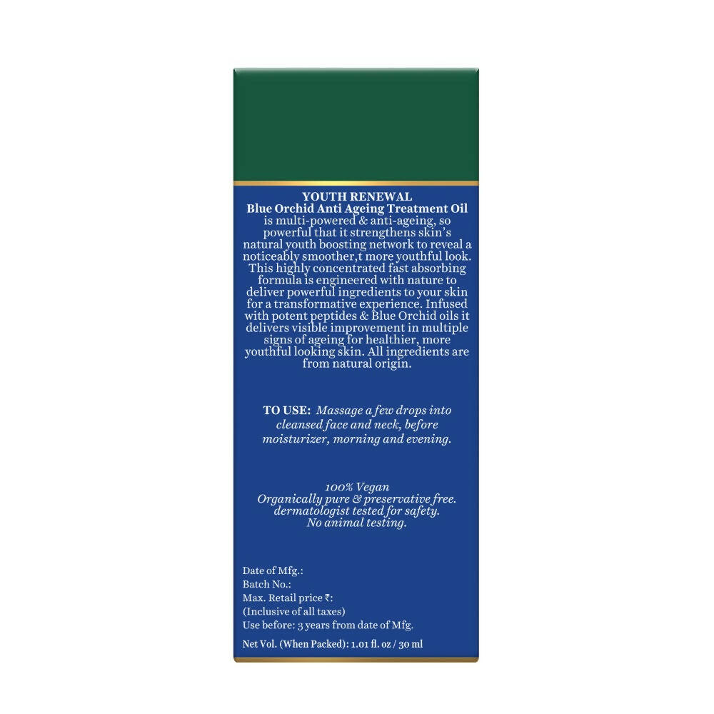 Biotique Advanced Organics Youth Renewal Blue Orchid Anti Ageing Treatment Oil - Distacart