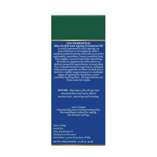 Biotique Advanced Organics Youth Renewal Blue Orchid Anti Ageing Treatment Oil - Distacart