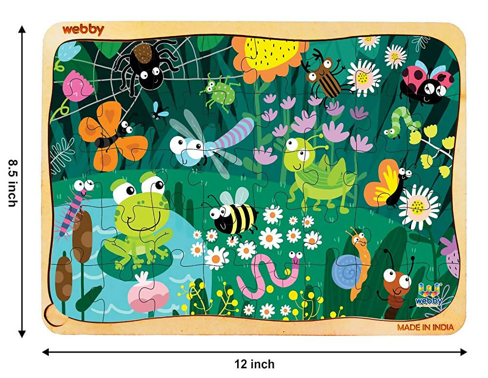Webby Amazing Bugs Wooden Jigsaw Puzzle- 40 Pcs - Distacart