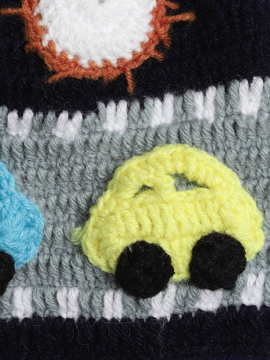 Chutput Kids Woollen Hand Knitted Car Detail Cap - Blue - Distacart