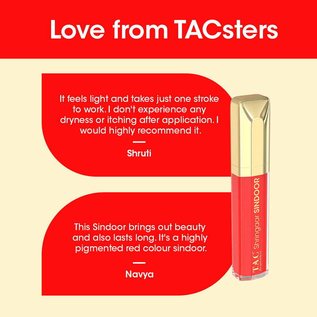 TAC - The Ayurveda Co. 100% Natural Herbal Liquid Sindoor Red - Distacart