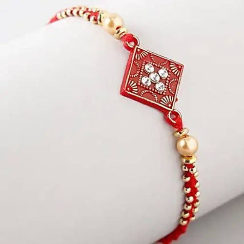 Sleek American Diamond Rakhi And Soan Papdi - Distacart