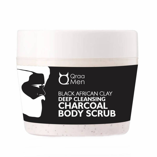Qraa Men Black African Clay Deep Cleansing Charcoal Body Scrub