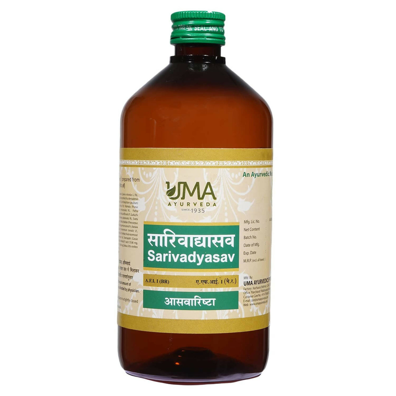 Uma Ayurveda Sarivadyasava Syrup - Distacart