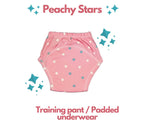 Thumbnail for Kindermum Cotton Padded Pull Up Training Pants/Padded Underwear For Kids Peachy Star & Green Car-Set of 2 pcs - Distacart