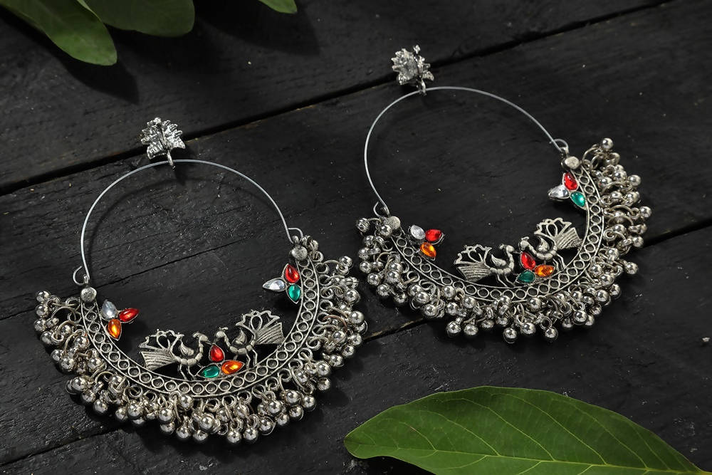 Mominos Fashion Johar Kamal Beautiful Peacock Design Chandbali Earrings - Distacart