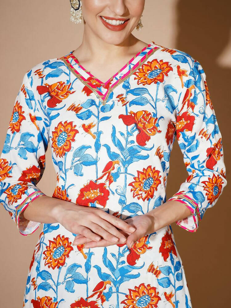 Myshka Women Multi Solid Kurta & Trousers With Dupatta - Distacart