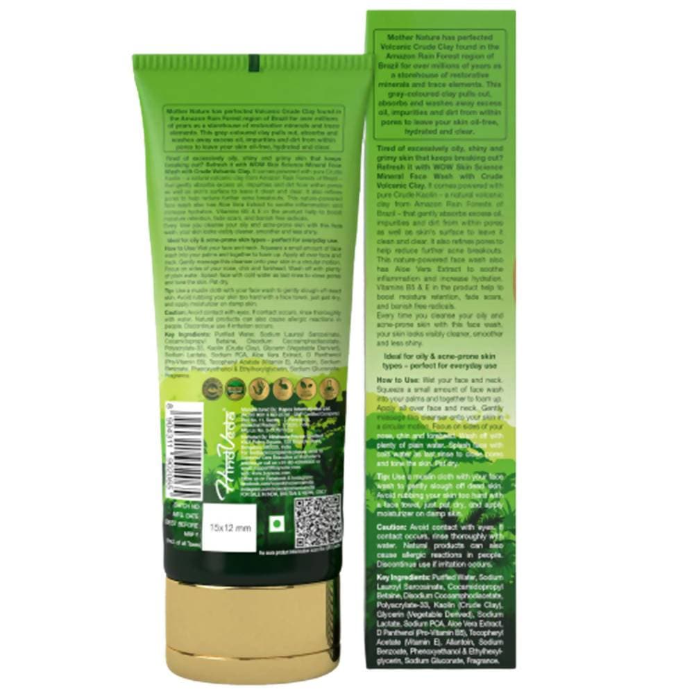 description wow skin science mineral face wash with crude volcanic clay