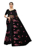 Vamika Black Net Embroidery Saree