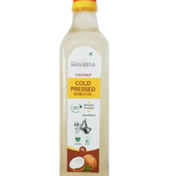 Manjeera Coconut Cold (Wood) Pressed Edible Oil - Distacart