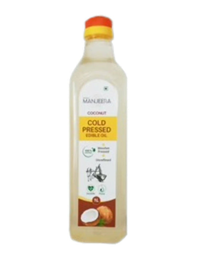 Manjeera Coconut Cold (Wood) Pressed Edible Oil - Distacart