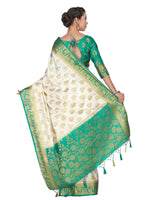 Thumbnail for Mimosa Women's Kanchipuram Silk Beige Saree - Distacart