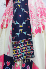 Thumbnail for White Rayon Thread Embroidered Navratri Lehenga Choli with Dupatta - Raas - Distacart