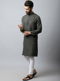 Thumbnail for Even Apparels Brown Color Pure Cotton Men's Kurta With Band Collar (CHK1185) - Distacart