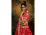 Thumbnail for House of Panchhi Red Pure Silk Moti & Zarkan heavy embroidery Lehenga choli & Dupatta - Distacart