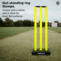 Thumbnail for Boldfit Cricket Stumps with Stand & Bails - Fluorescent Green - Distacart