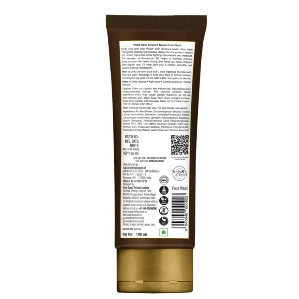 Wow Skin Science Anti-Acne Neem Face Wash - Distacart