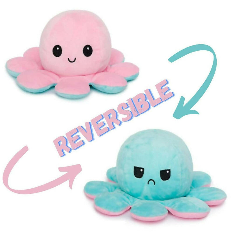 DIKANG Reversible Octopus plush toy- Pink / Sky Blue - Distacart