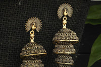 Thumbnail for Mominos Fashion Johar Kamal Peacock Design Golden Colour Earrings - Distacart