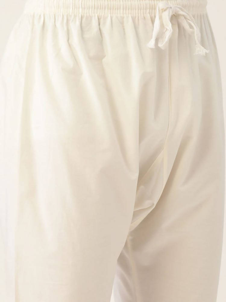 Manyavar Men Navy Blue & Off-White Printed Kurta with Churidar - Distacart