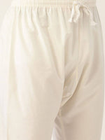 Thumbnail for Manyavar Men Navy Blue & Off-White Printed Kurta with Churidar - Distacart