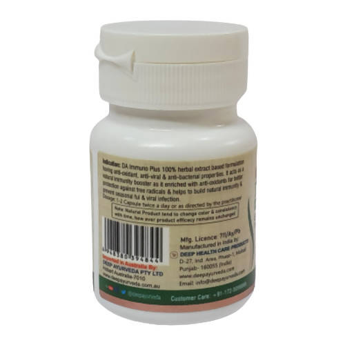 Deep Ayurveda Immuno Plus 500mg Veg Capsules - Distacart