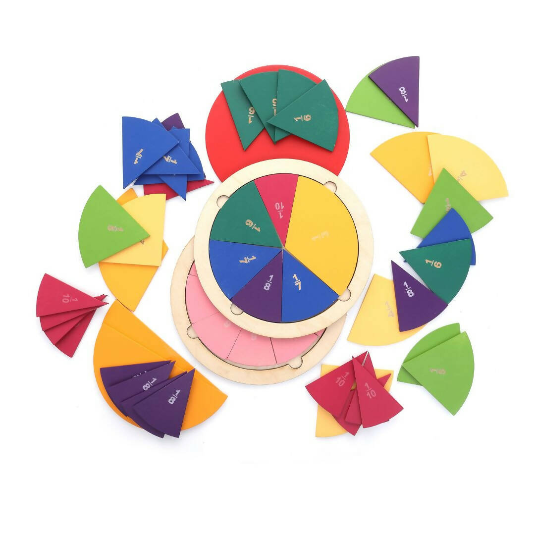 Nesta Toys Fraction Puzzle - Montessori Puzzle (57 Pcs) - Distacart