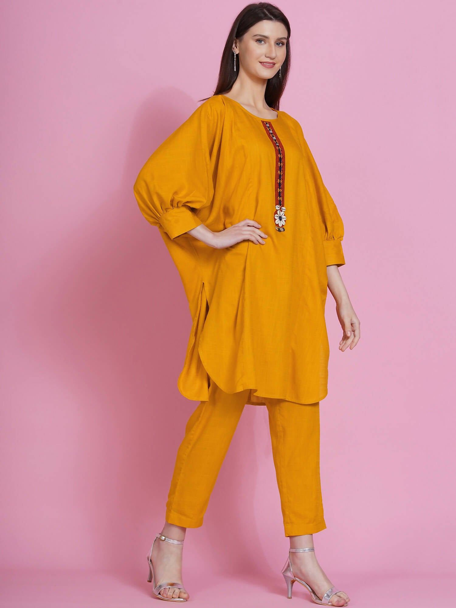 Women Republic Yellow Rayon Boxed Kurta With Pants - Distacart