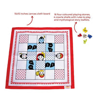 Thumbnail for Desi Toys Ramayan Chauka Bara/ Ashta Chamma, Classic Strategy Board Game with Canvas Fabric Board, Based on Indian Mythological Story - Distacart