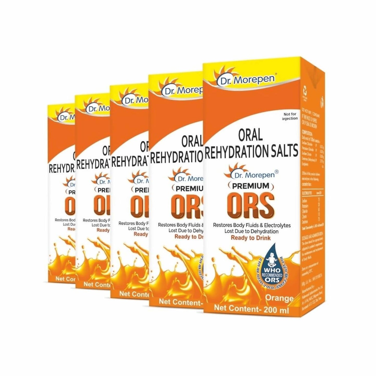 Dr. Morepen Premium ORS Drink With Electrolytes for Instant Hydration Orange Flavour - Distacart