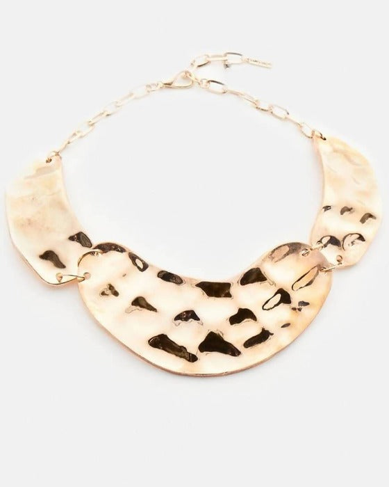 Textured Metal Choker Necklace