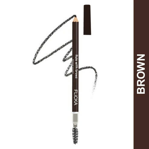 FLiCKA Rule with Brows Brow Pencil - Brown - Distacart