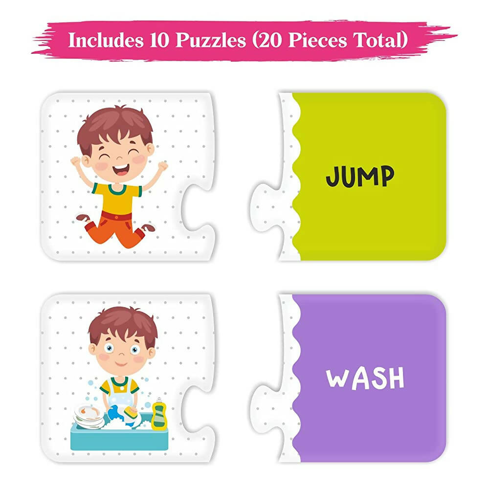 Webby Action Words 2 Pieces Learning Pack Jigsaw Puzzle For Kids - Distacart