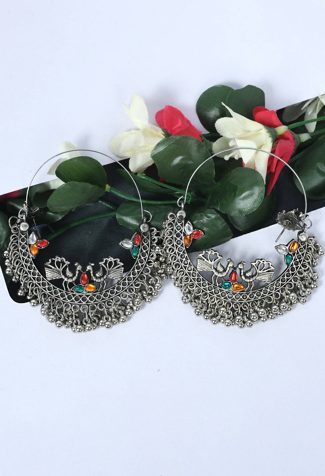 Mominos Fashion Johar Kamal Beautiful Peacock Design Chandbali Earrings - Distacart