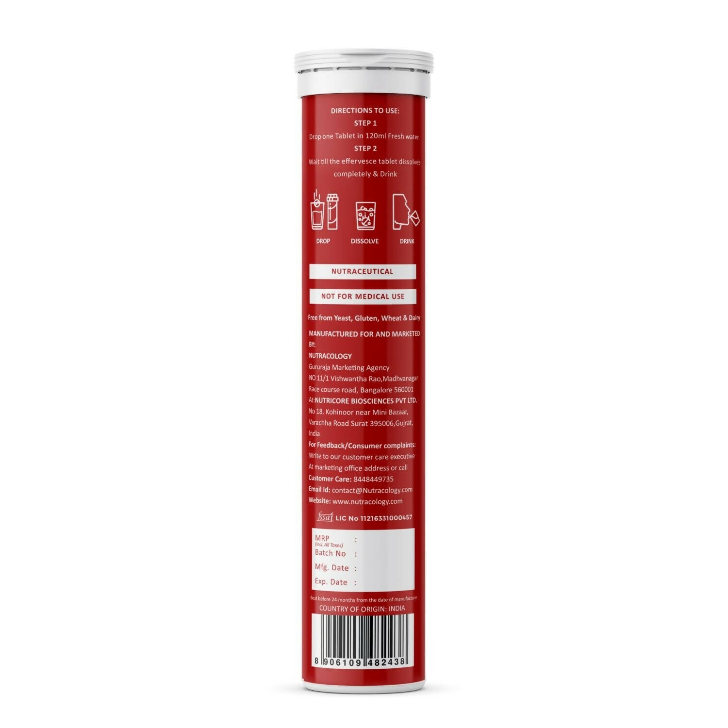 Nutracology Super Apple Cider Vinegar Effervescent Tablets For Weight Loss - Distacart