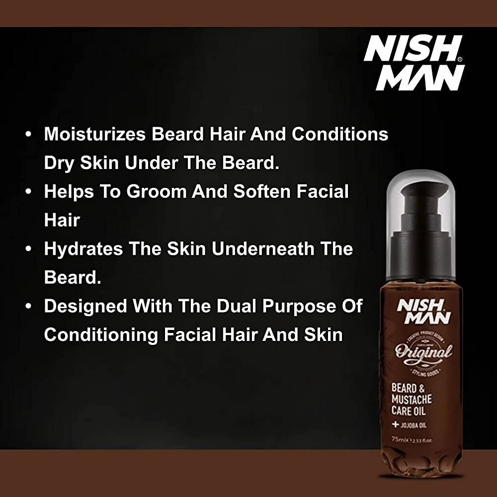 Nishman Beard & Mustache Care Oil - Distacart