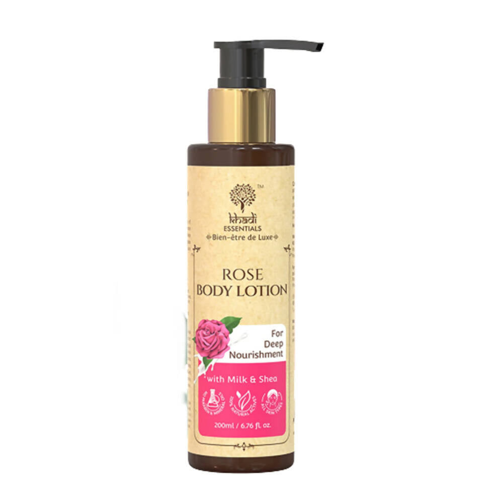 Khadi Essentials Rose Body Lotion - Distacart
