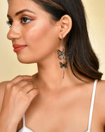 Thumbnail for VOJ Women Rhodium-Plated Butterfly style Stainless Steel Drops & Danglers Earrings - Distacart