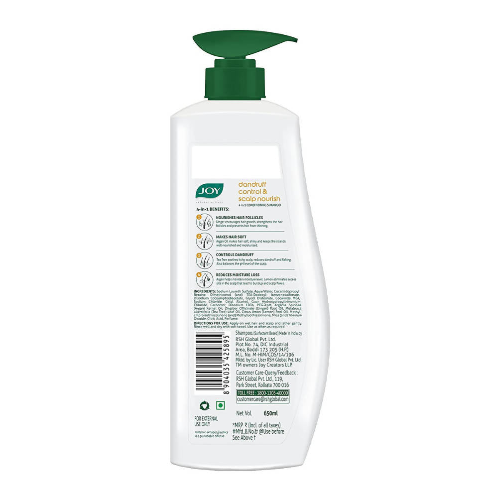 Joy Natural Actives Dandruff Control & Scalp Nourish Conditioning Shampoo - Distacart