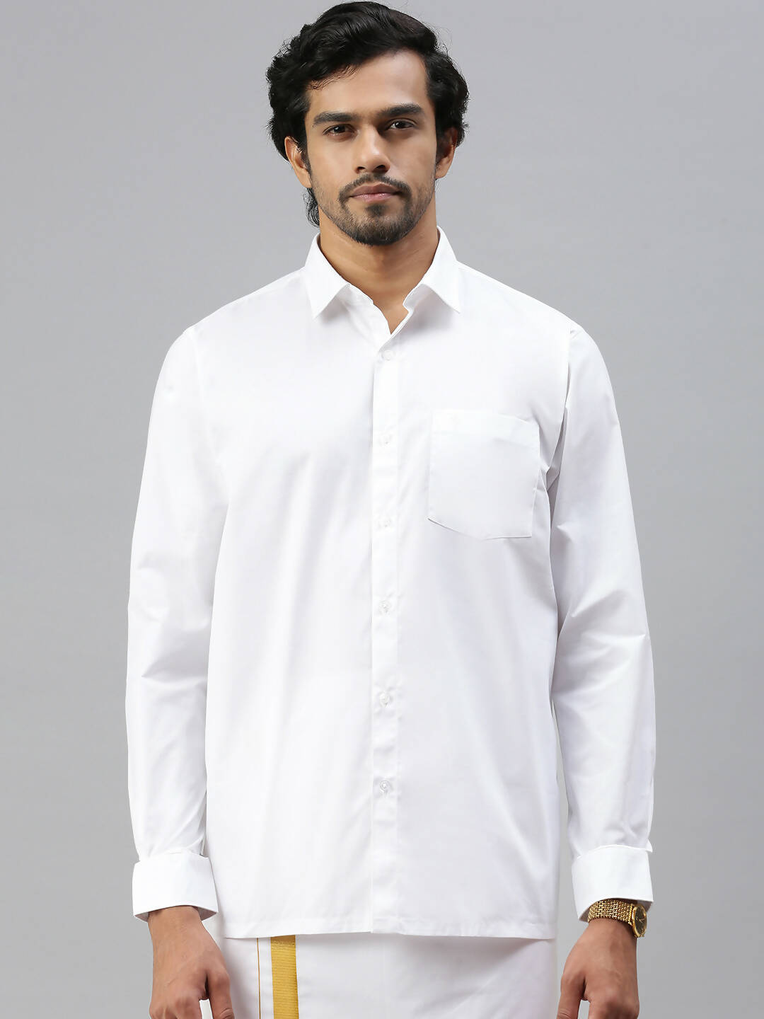 Ramraj Cotton Mens Full Sleeve White Shirt Plus Size - Soft Touch Cotton - Distacart
