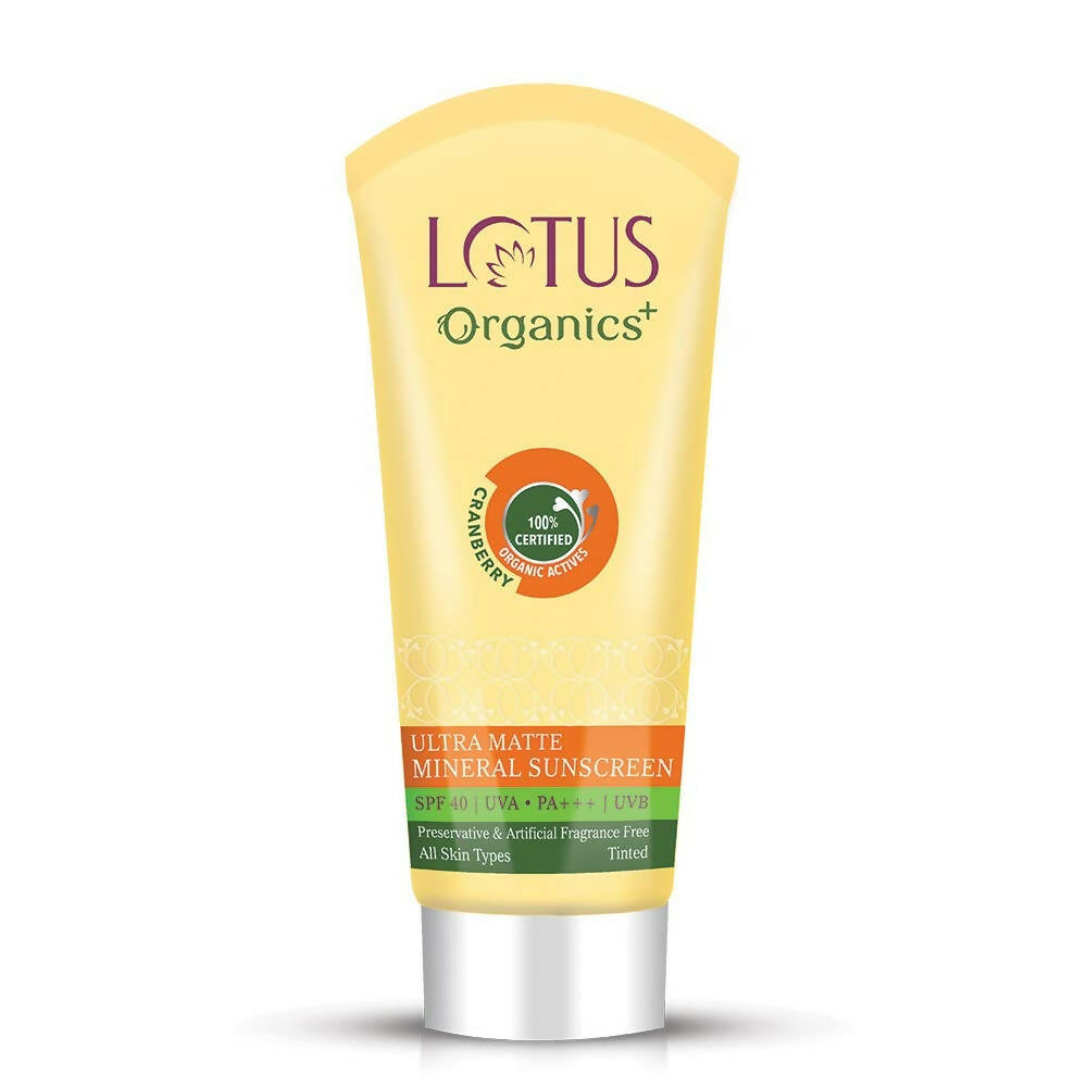 Lotus Organics+ Ultra Matte Mineral Sunscreen SPF 40 PA+++ - Distacart