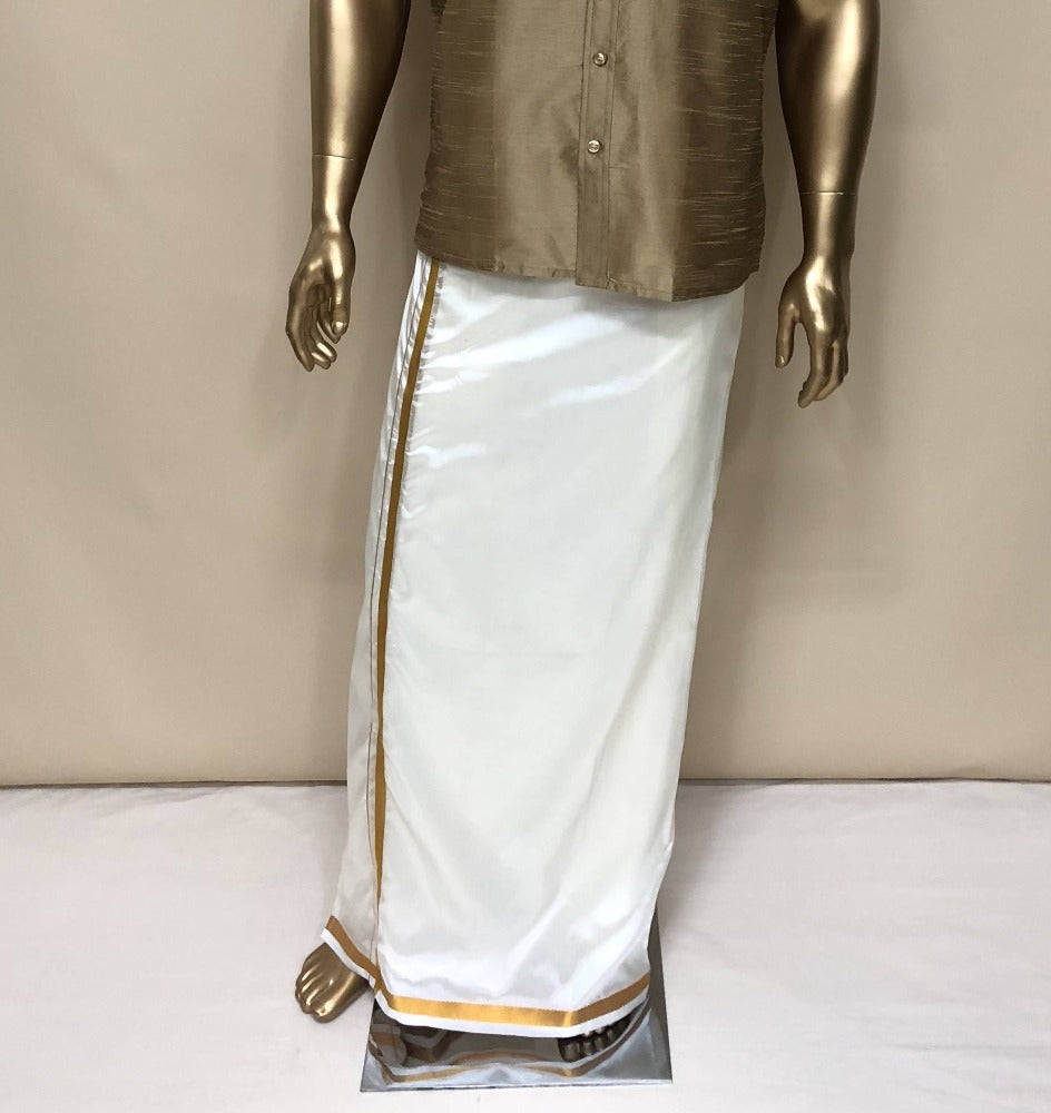Rajavivaha Art Silk Cream Color Dhoti